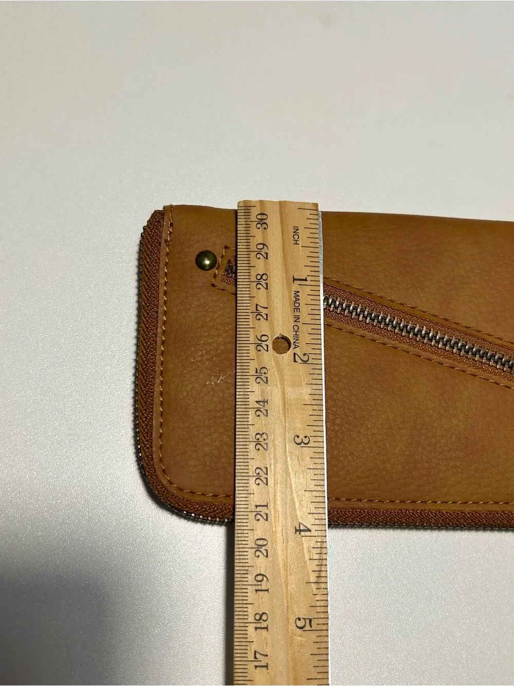 Free People Tan Vegan Leather Wristlet Clutch